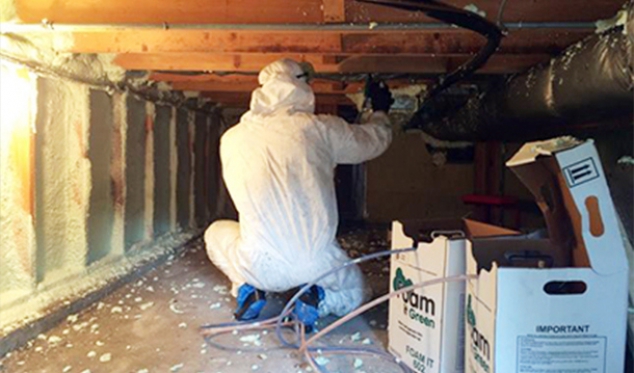 Устранение конденсата в подвале/погребе комплектом Touch'n Seal Foam Kit